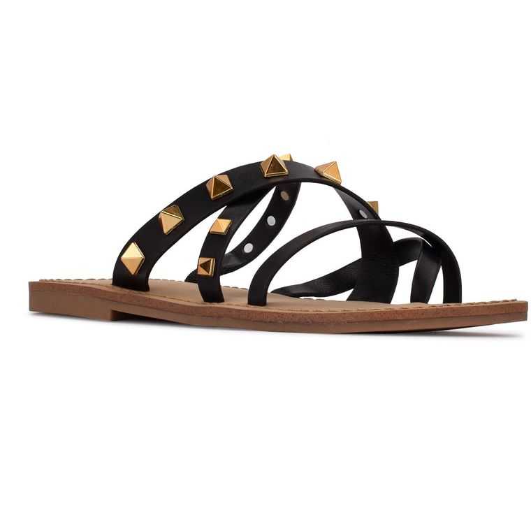 Nine West Cerri Chanclas Sandals Negras | 5746-UJWCZ