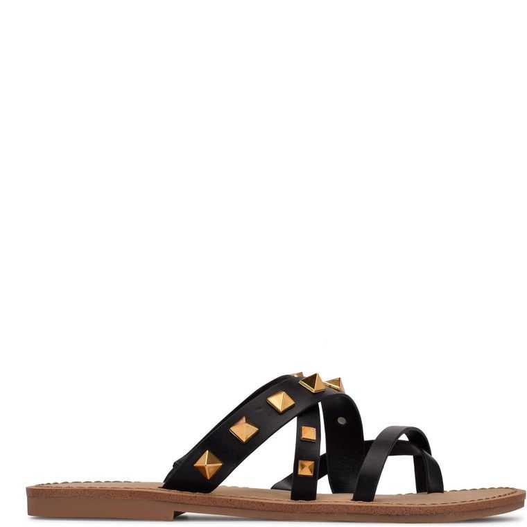 Nine West Cerri Chanclas Sandals Negras | 5746-UJWCZ