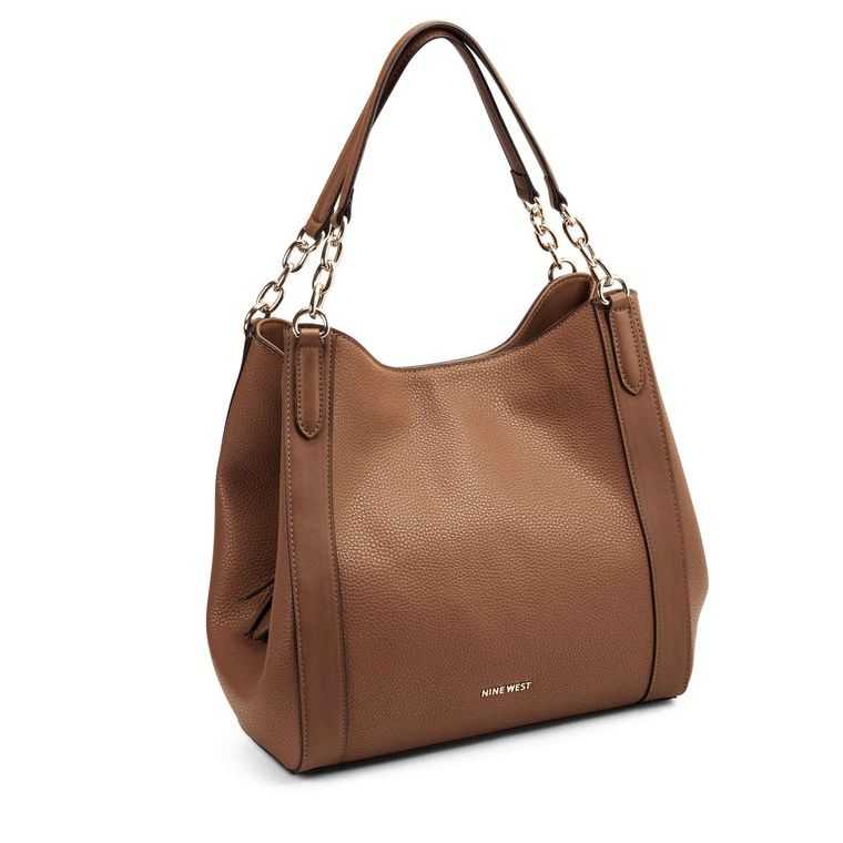 Nine West Channa Jet Set Carryall Marrones | 1640-YTMXH