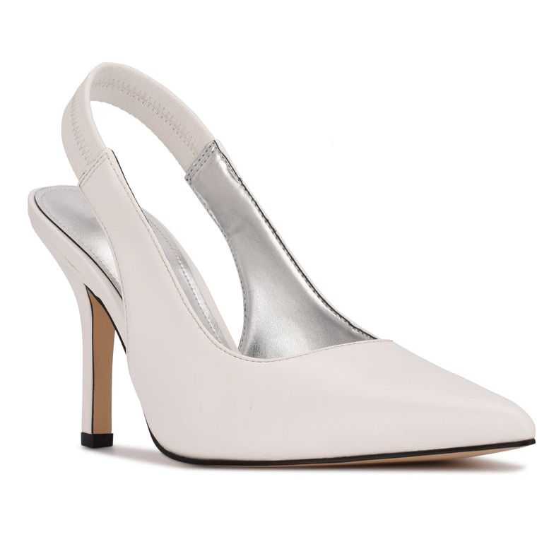 Nine West Ciser Destalonadas Pumps Blancas | 3852-JQDMK