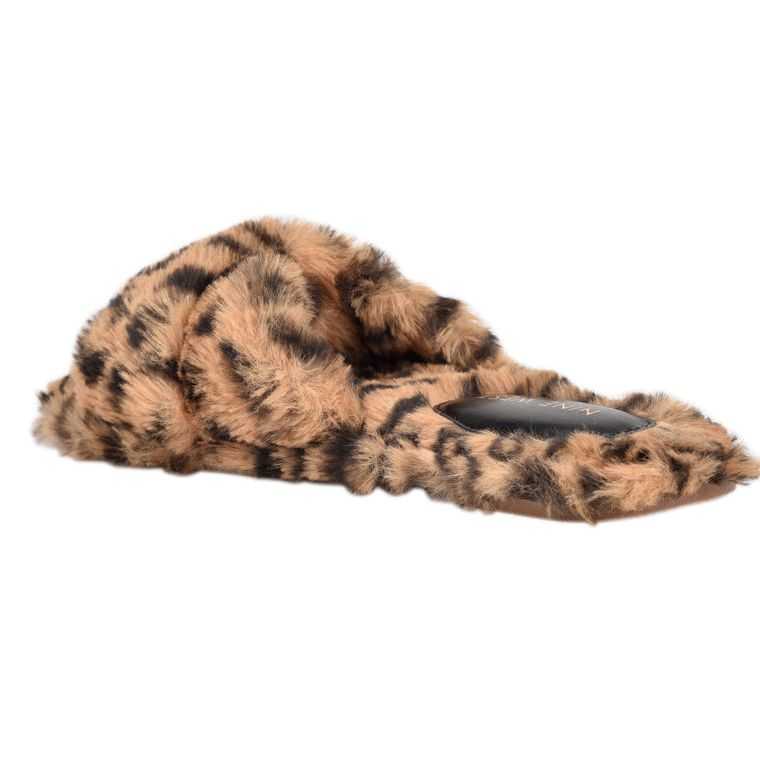 Nine West Cozy Chanclas Sandals Beige Leopardo | 3215-MUQCE