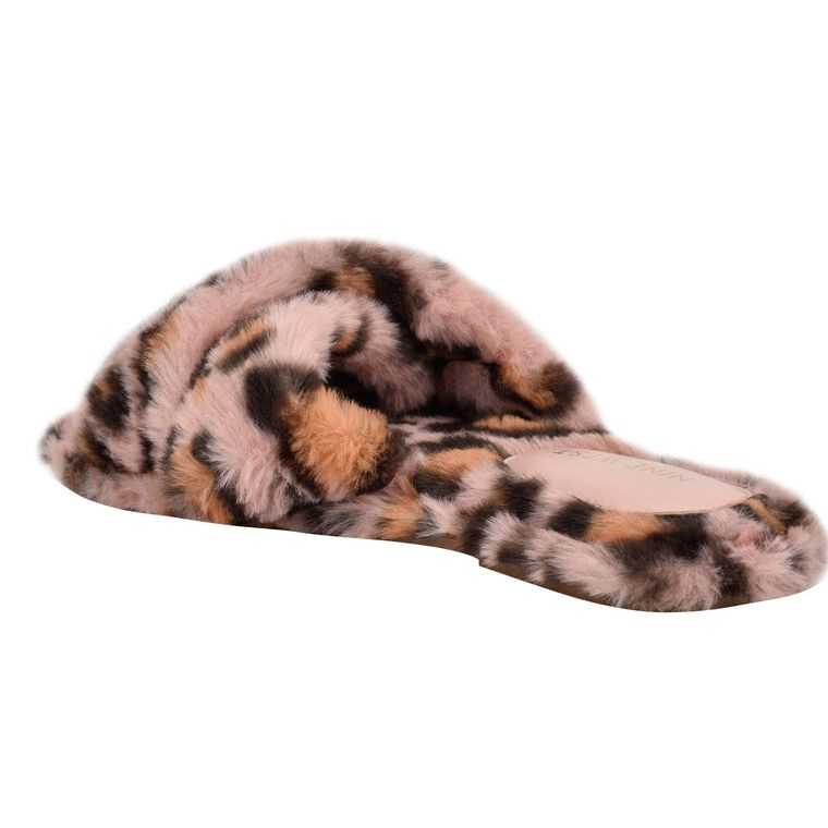 Nine West Cozy Planos Chanclas Rosas Leopardo | 2801-JMGTW