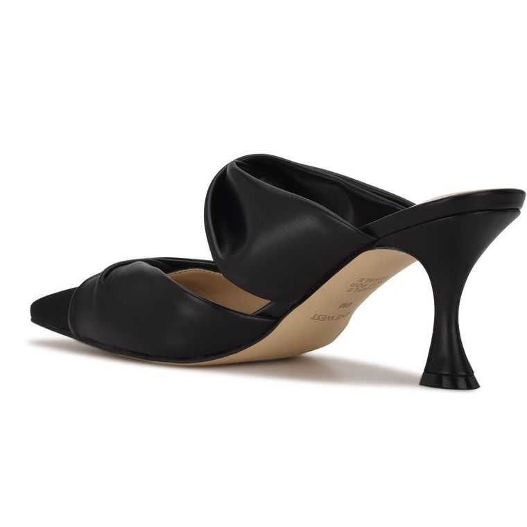 Nine West Crown Pointy Puntera Mules Negras | 0248-QXIKU