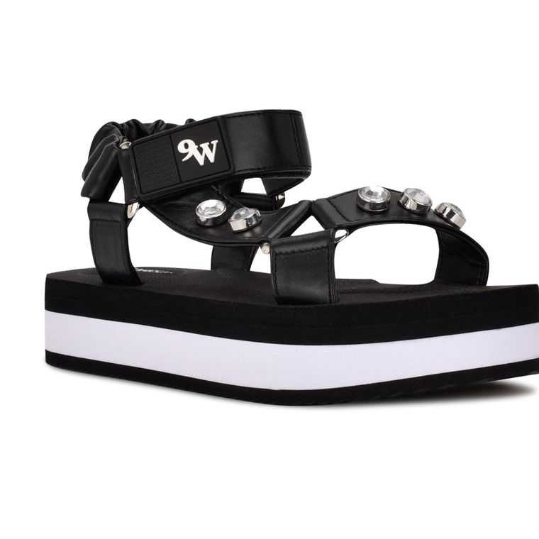 Nine West Cutie Plataforma Negras | 5180-OYJWH