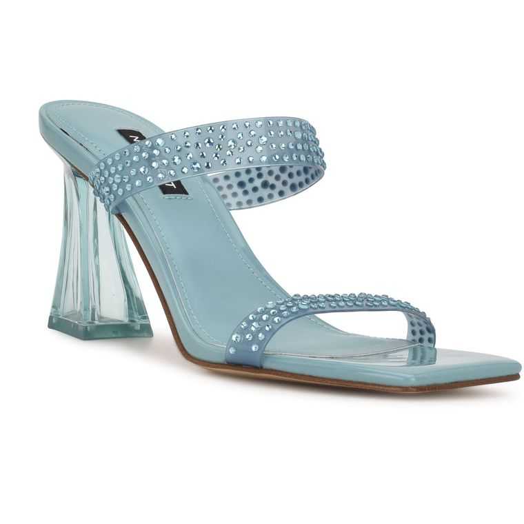 Nine West Darla Chanclas Sandals Azules | 1408-ODVUW