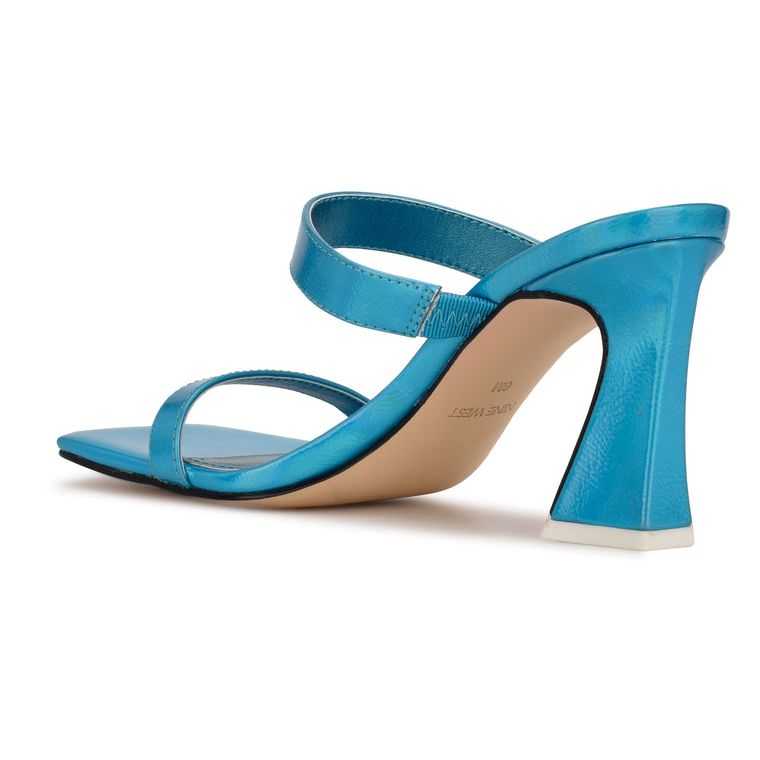 Nine West Darla Chanclas Sandals Azules Metal | 2496-HPDOX