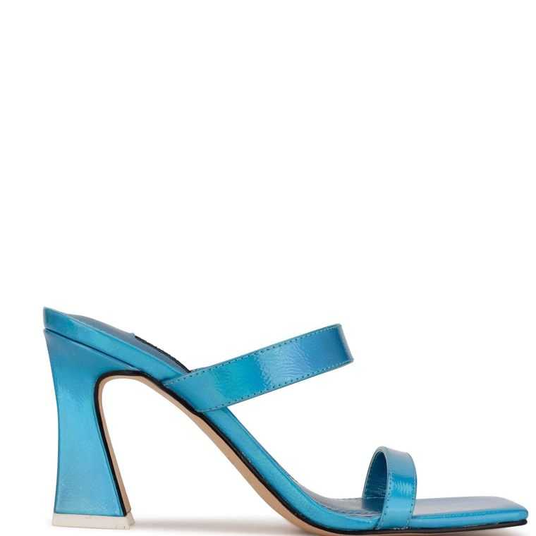 Nine West Darla Chanclas Sandals Azules Metal | 2496-HPDOX