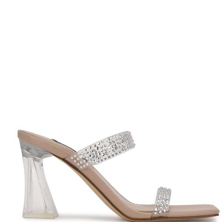 Nine West Darla Chanclas Sandals Beige | 2938-MSBUZ