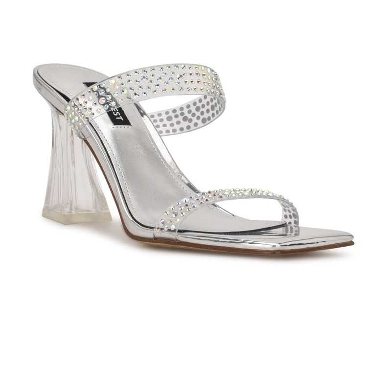 Nine West Darla Chanclas Sandals Plateadas | 4257-YLITN