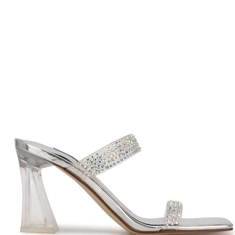 Nine West Darla Chanclas Sandals Plateadas | 4257-YLITN