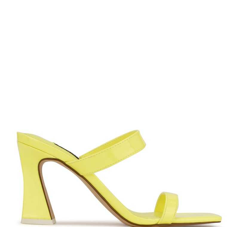 Nine West Darla Tacón Chanclas Amarillo | 7149-XDZAU