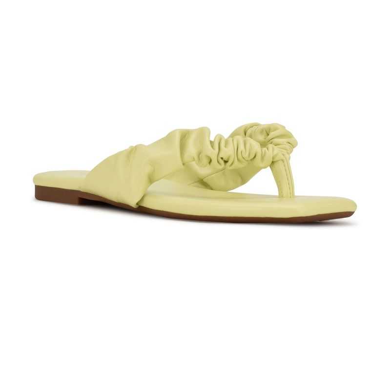 Nine West Daxx Chanclas Sandals Amarillo Verde Claro | 3796-NHUGO