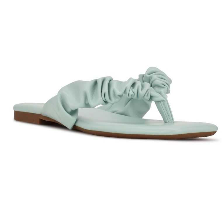 Nine West Daxx Planos Chanclas Sandals Verde Menta | 6830-YXOBQ