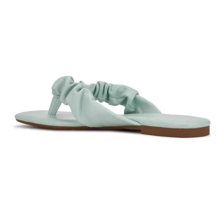 Nine West Daxx Planos Chanclas Sandals Verde Menta | 6830-YXOBQ