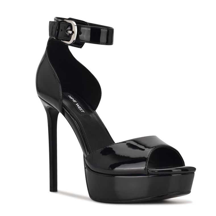 Nine West Debby Plataforma Sandals Negras | 6584-EYWMC