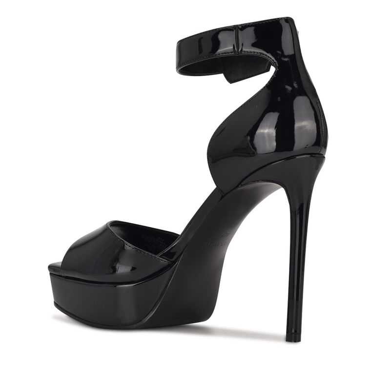 Nine West Debby Plataforma Sandals Negras | 6584-EYWMC