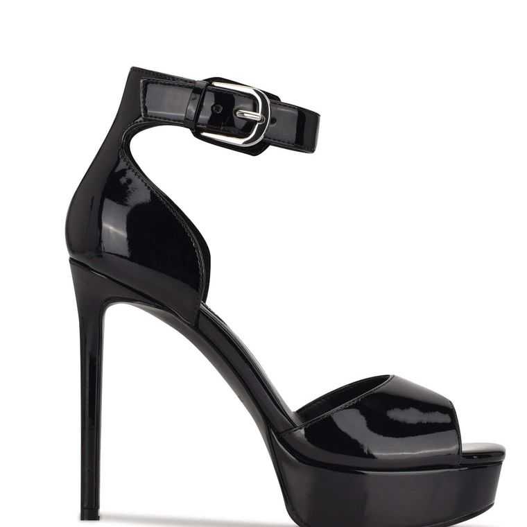 Nine West Debby Plataforma Sandals Negras | 6584-EYWMC