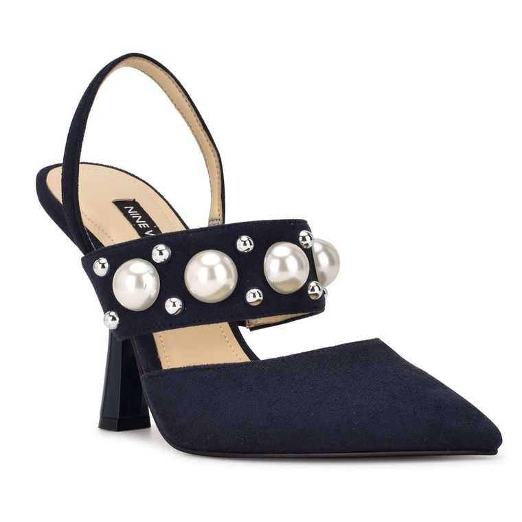 Nine West Debut Vestido Destalonadas Pumps Azul Marino | 0132-SBYOG