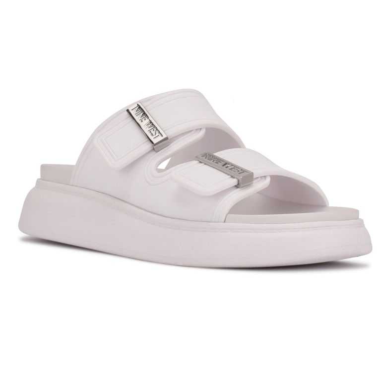 Nine West Dew Chanclas Blancas | 2746-AWXRK