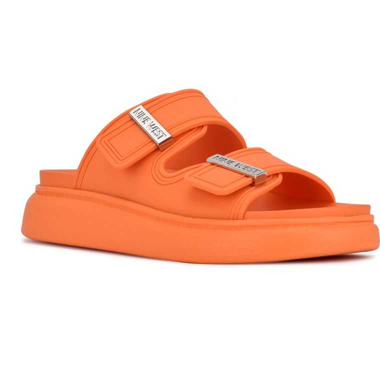 Nine West Dew Chanclas Naranjas | 1057-TRMQY