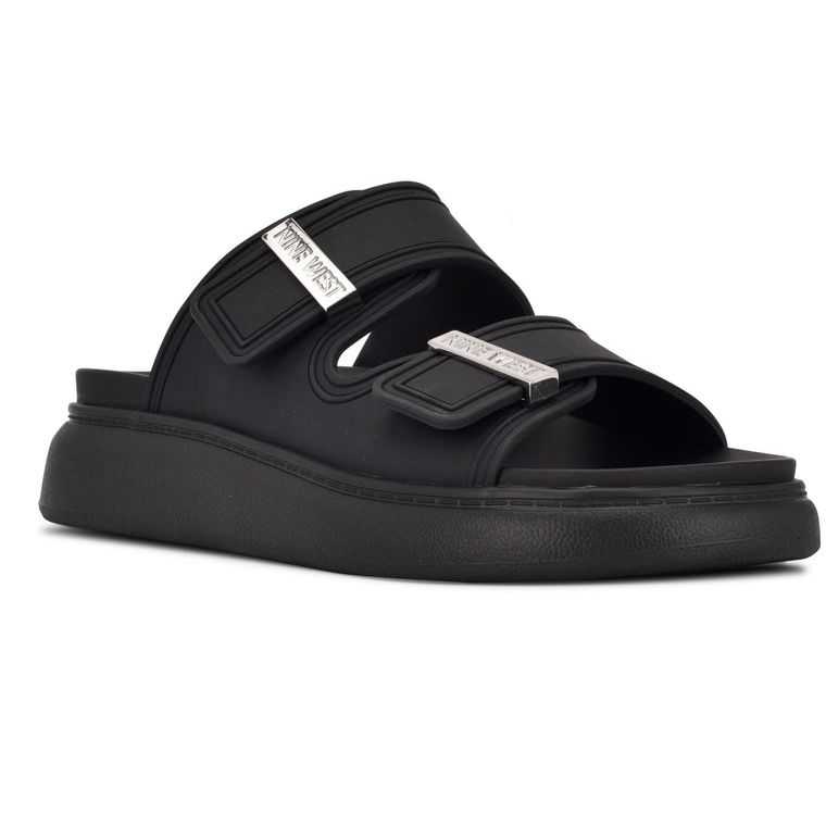 Nine West Dew Chanclas Sandals Negras | 2170-LOBEX