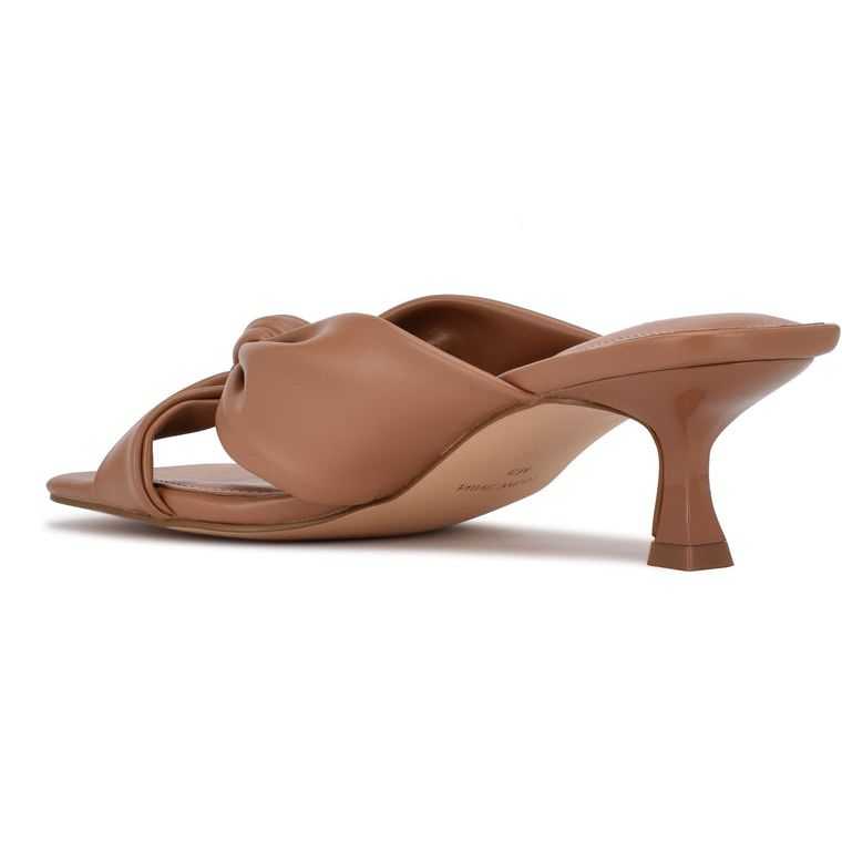 Nine West Dipa Tacón Chanclas Beige | 1396-WKZCM