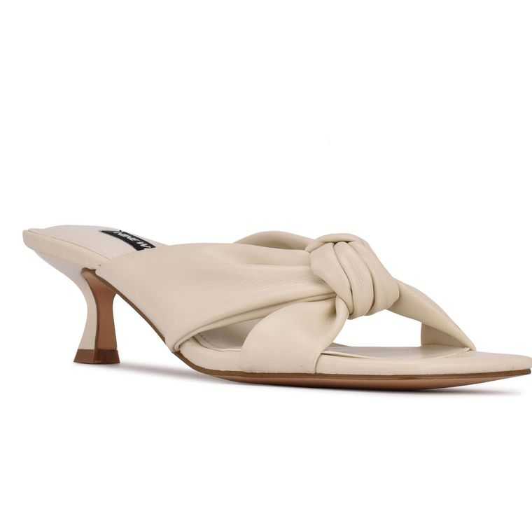 Nine West Dipa Tacón Chanclas Creme | 5791-BVSPQ