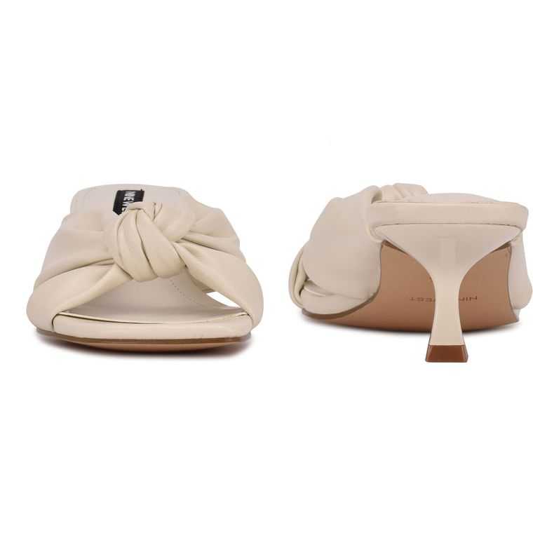 Nine West Dipa Tacón Chanclas Creme | 5791-BVSPQ