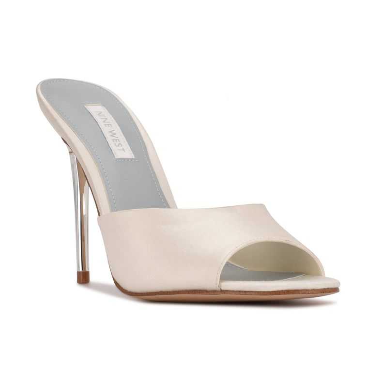 Nine West Divas Tacón Chanclas Sandals Blancas | 5912-WXOMY