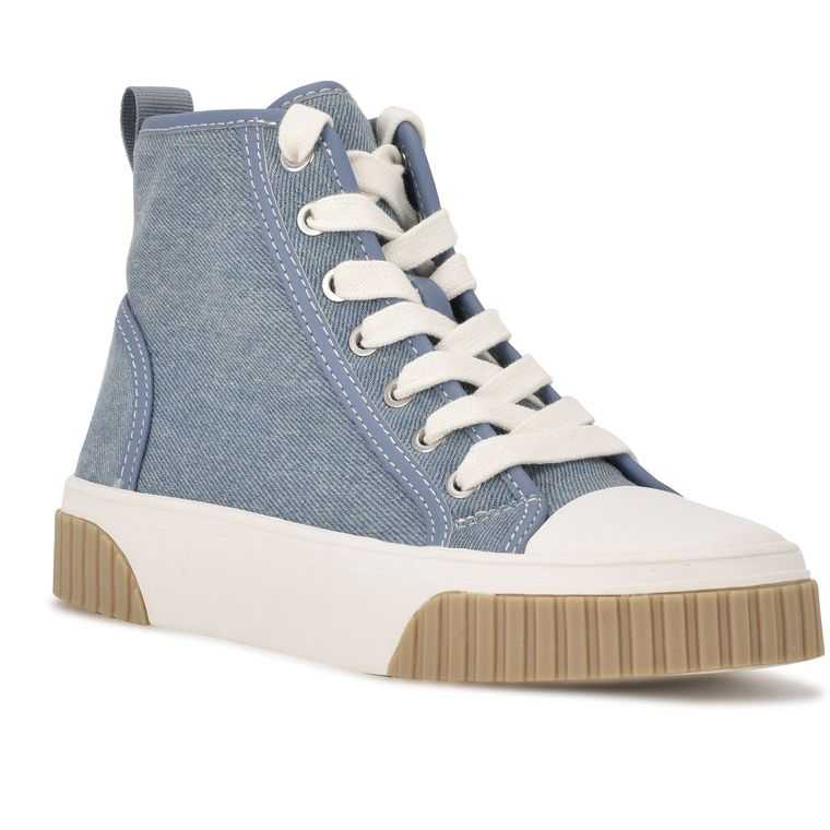 Nine West Dyiane High Top Sneakers Azules | 1875-PXIKM