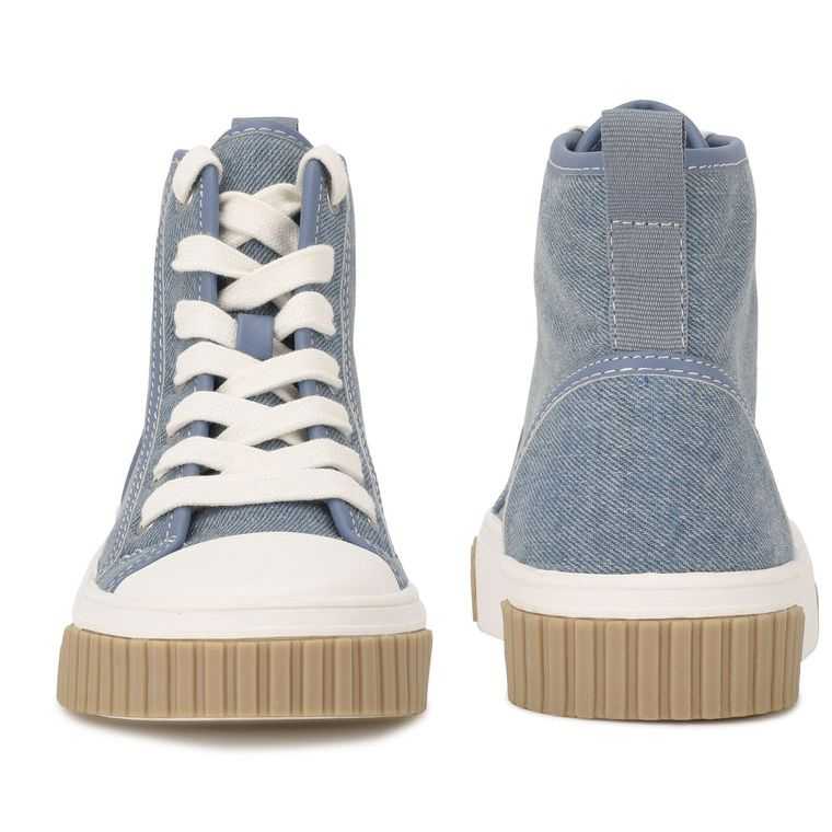 Nine West Dyiane High Top Sneakers Azules | 1875-PXIKM