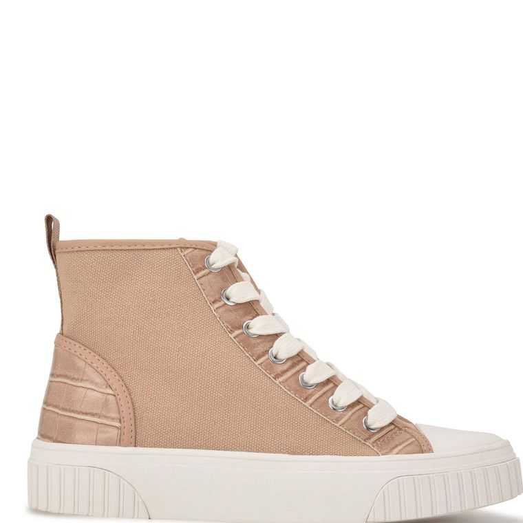 Nine West Dyiane High Top Sneakers Coral Marrones | 0859-UGPVW