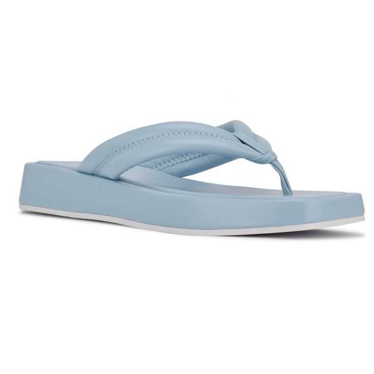 Nine West Efee Tanga Sandals Azules Claro | 5103-WEMIV