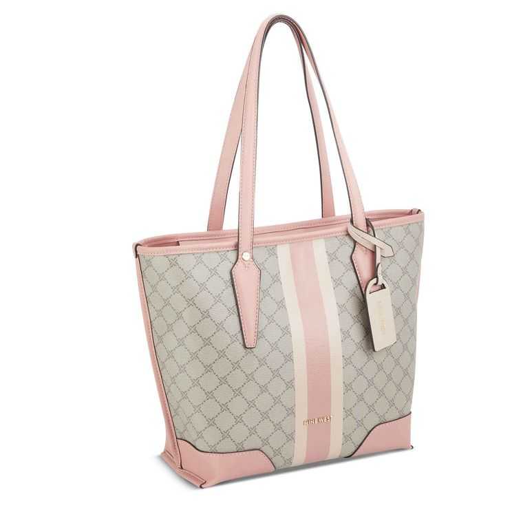 Nine West Emery Small Tote Beige Rosas | 4108-MUYCI