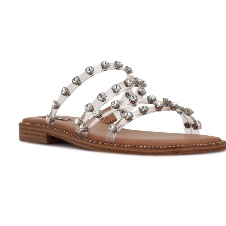 Nine West Evan Chanclas Sandals Beige | 1254-HENVZ