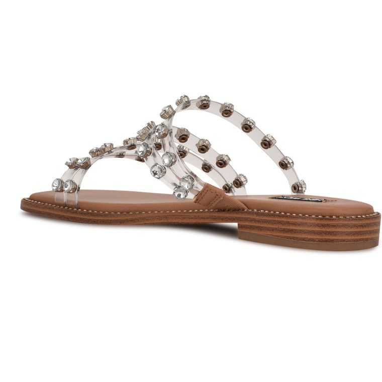 Nine West Evan Chanclas Sandals Beige | 1254-HENVZ