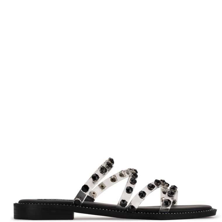 Nine West Evan Planos Chanclas Sandals Negras | 1293-CERXJ