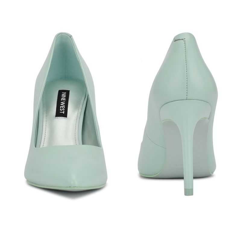 Nine West Ezra Pointy Puntera Pumps Verde Menta | 1762-ZYJXL