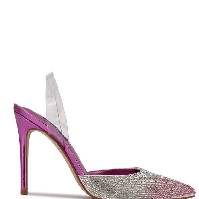 Nine West Fabry Pointy Puntera Destalonadas Pumps Rosas Multicolor | 6970-ITXBU