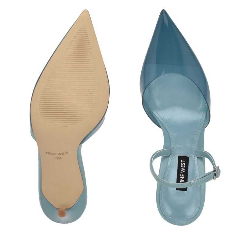 Nine West Fayes Pointy Puntera Slingbacks Azules | 2856-YDFKR