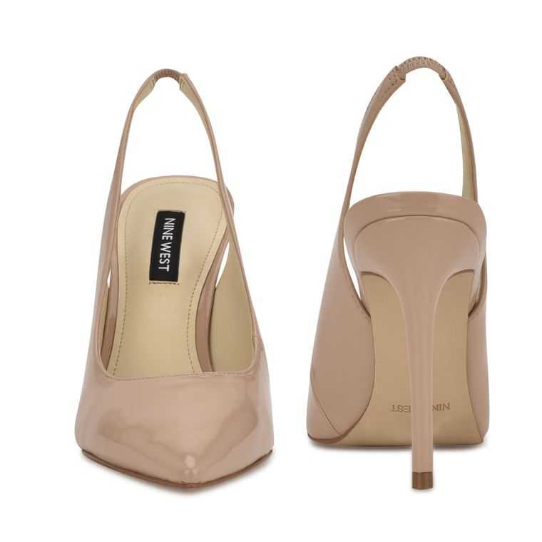 Nine West Feather Pointy Puntera Destalonadas Pumps Beige | 0873-WRYZA