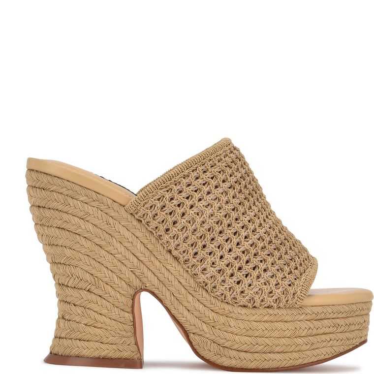 Nine West Fefee Plataforma Chanclas Sandals Beige | 3258-JMZPT