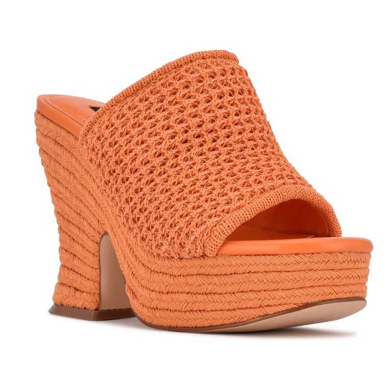 Nine West Fefee Plataforma Chanclas Sandals Naranjas | 5132-XSWLA