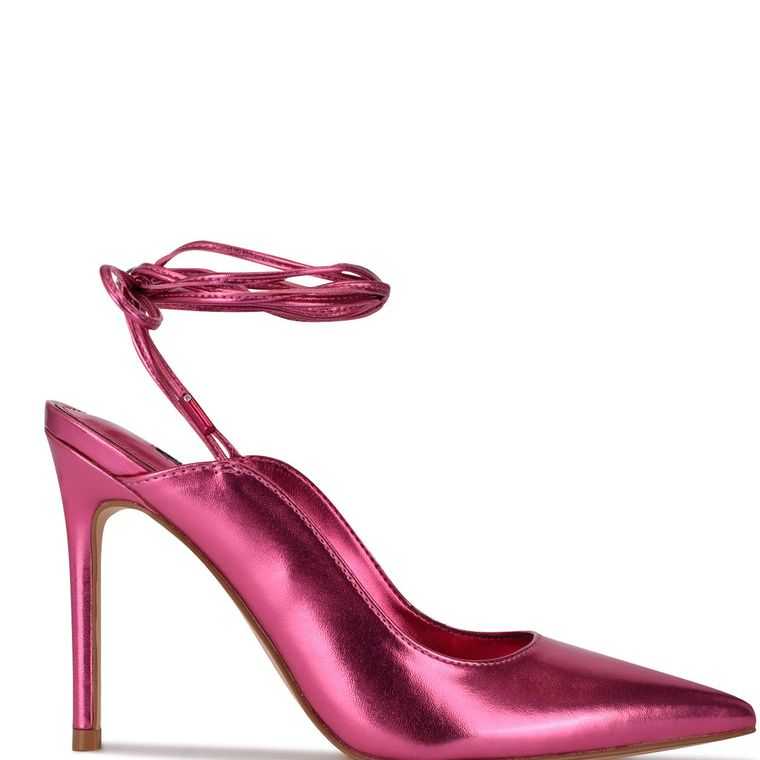 Nine West Feya Ankle Wrap Vestido Pumps Rosas Metal | 2837-WOHRL