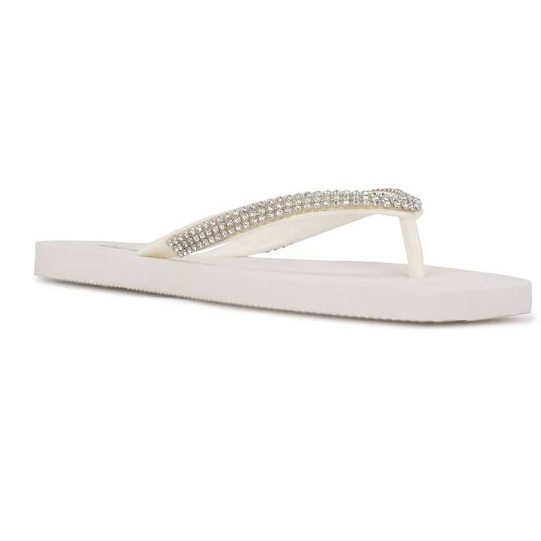 Nine West Flips Tanga Blancas | 2941-OQXFH