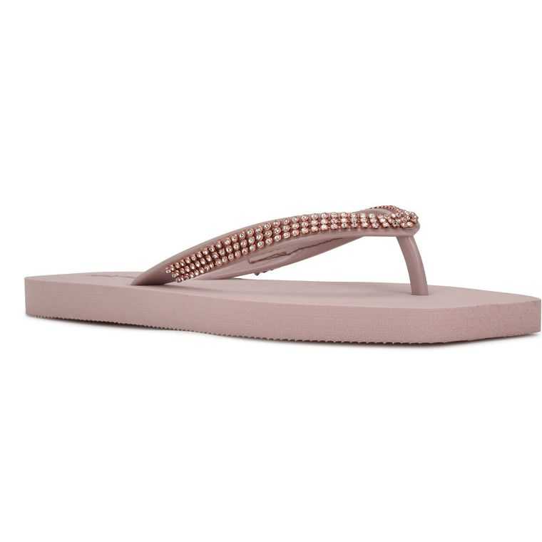 Nine West Flips Tanga Sandals Rosas Claro | 5318-MXQTU