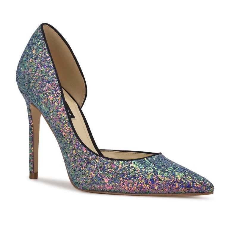 Nine West Folowe d'Orsay Pointy Puntera Pumps Moradas Multicolor | 5137-BIHOQ