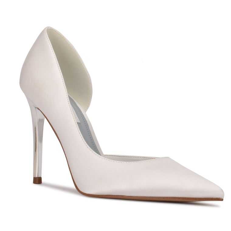 Nine West Folowe d'Orsay Pointy Puntera Pumps Blancas | 6459-TXFJS