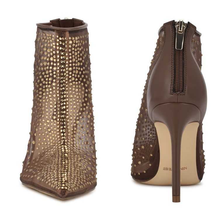 Nine West Fornow Vestido Booties Marrones | 6192-PEFQN