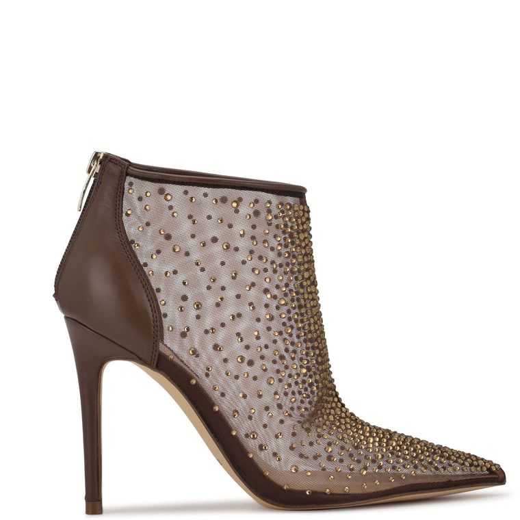 Nine West Fornow Vestido Booties Marrones | 6192-PEFQN